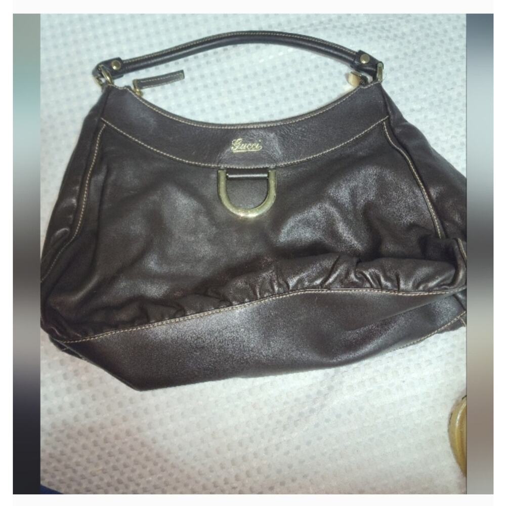 GUCCI EUC GG SIGNATURE LARGE ABBEY HOBO BAG - Picture 8 of 9